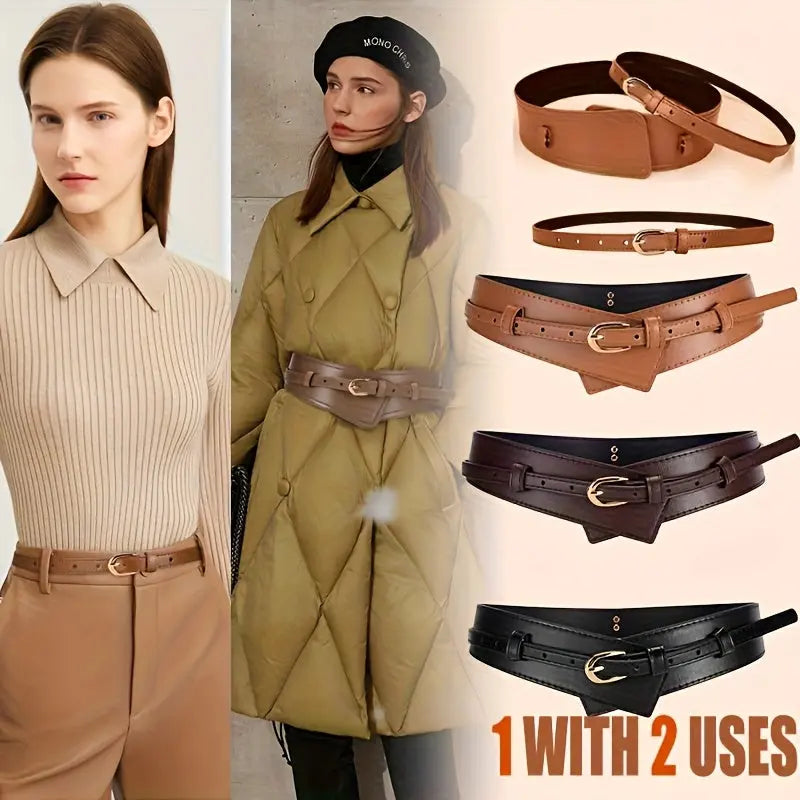 Close-up of the golden buckle on the Vintage Chic Belt