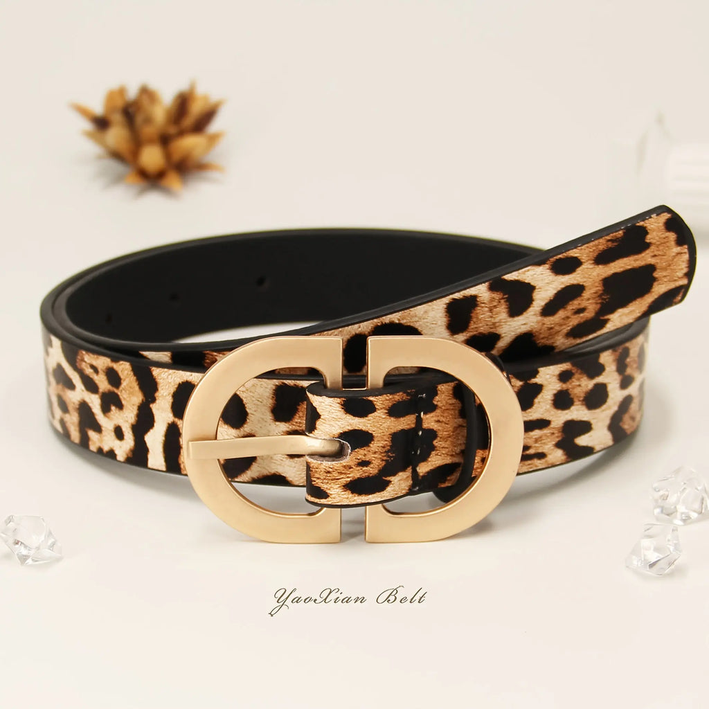 Golden-tone buckle of the Golden Whispers Belt, adding elegance to this versatile women's accessory.
