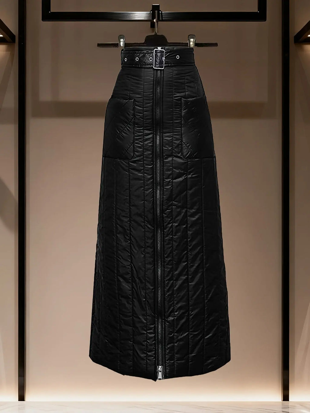 Chic A-Line silhouette of the Winter Whisperer Skirt, showcasing elegant winter outfit design.