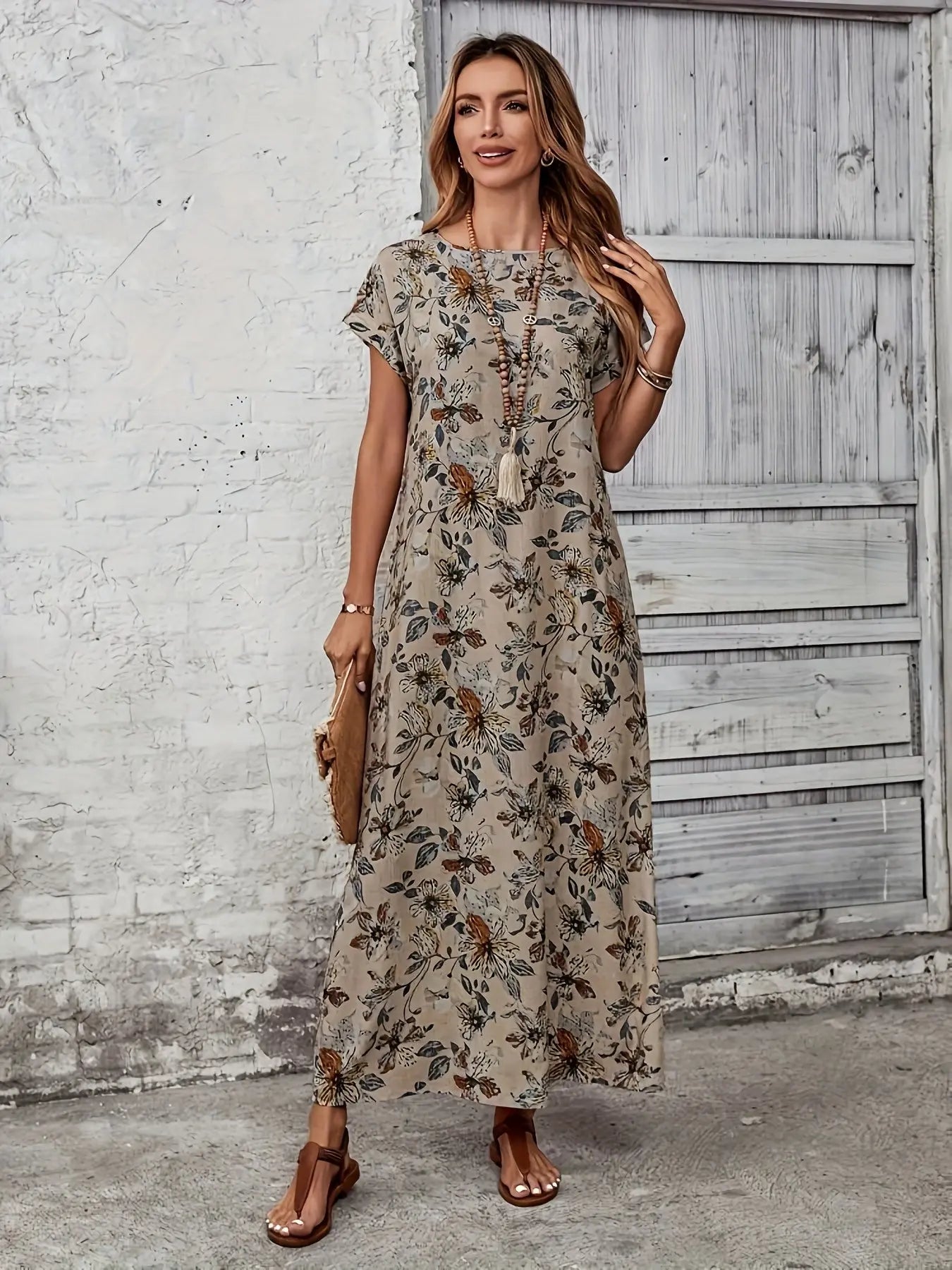 Whisper-Soft Floral Dress displayed on a hanger, emphasizing its breathable fabric ideal for hot summer days.