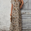 Flat lay of the Whisper-Soft Floral Dress with accessories, perfect for outdoor events and summer vacations.