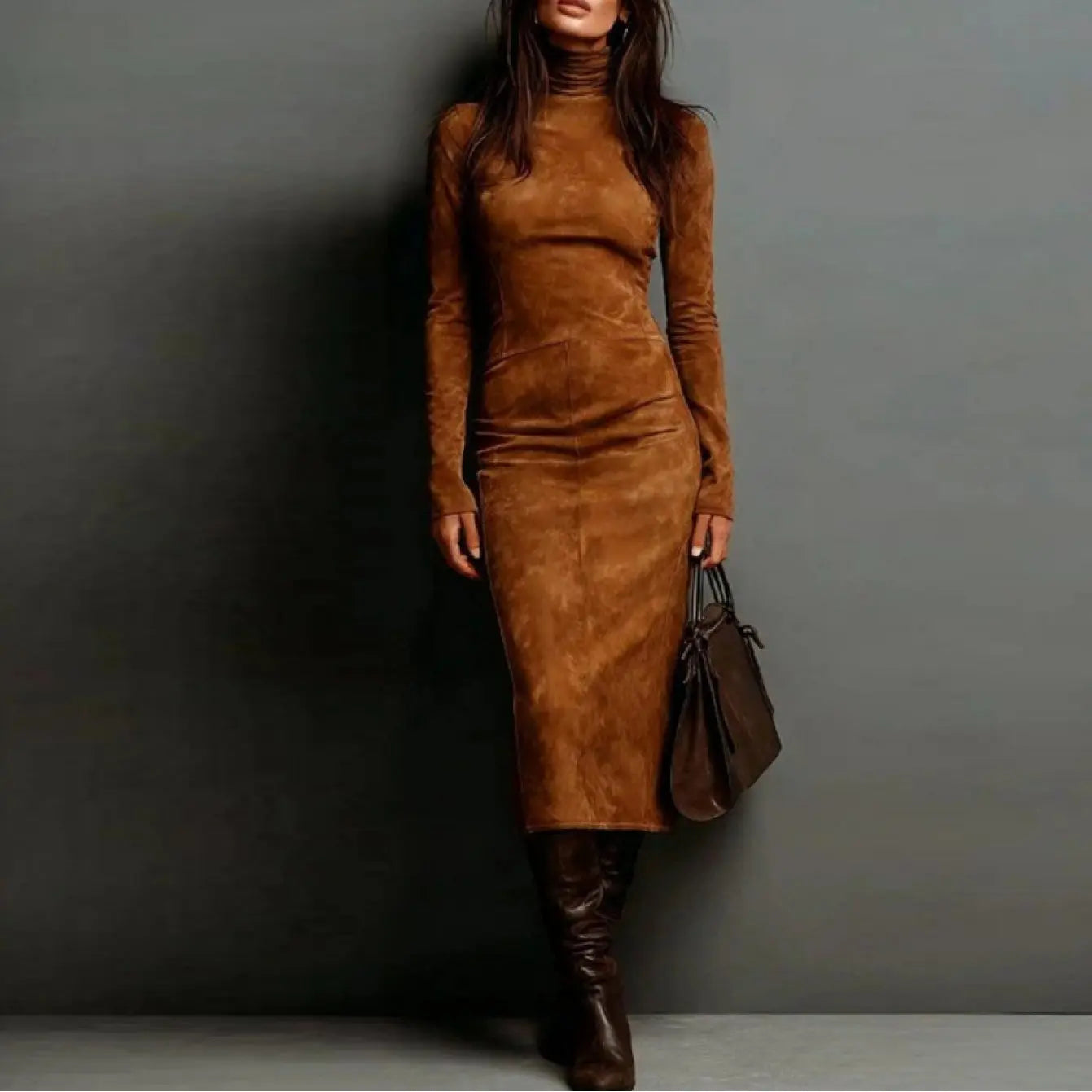 Close-up of the sleeve detail on the Winter Whisper Dress, combining style and warmth.