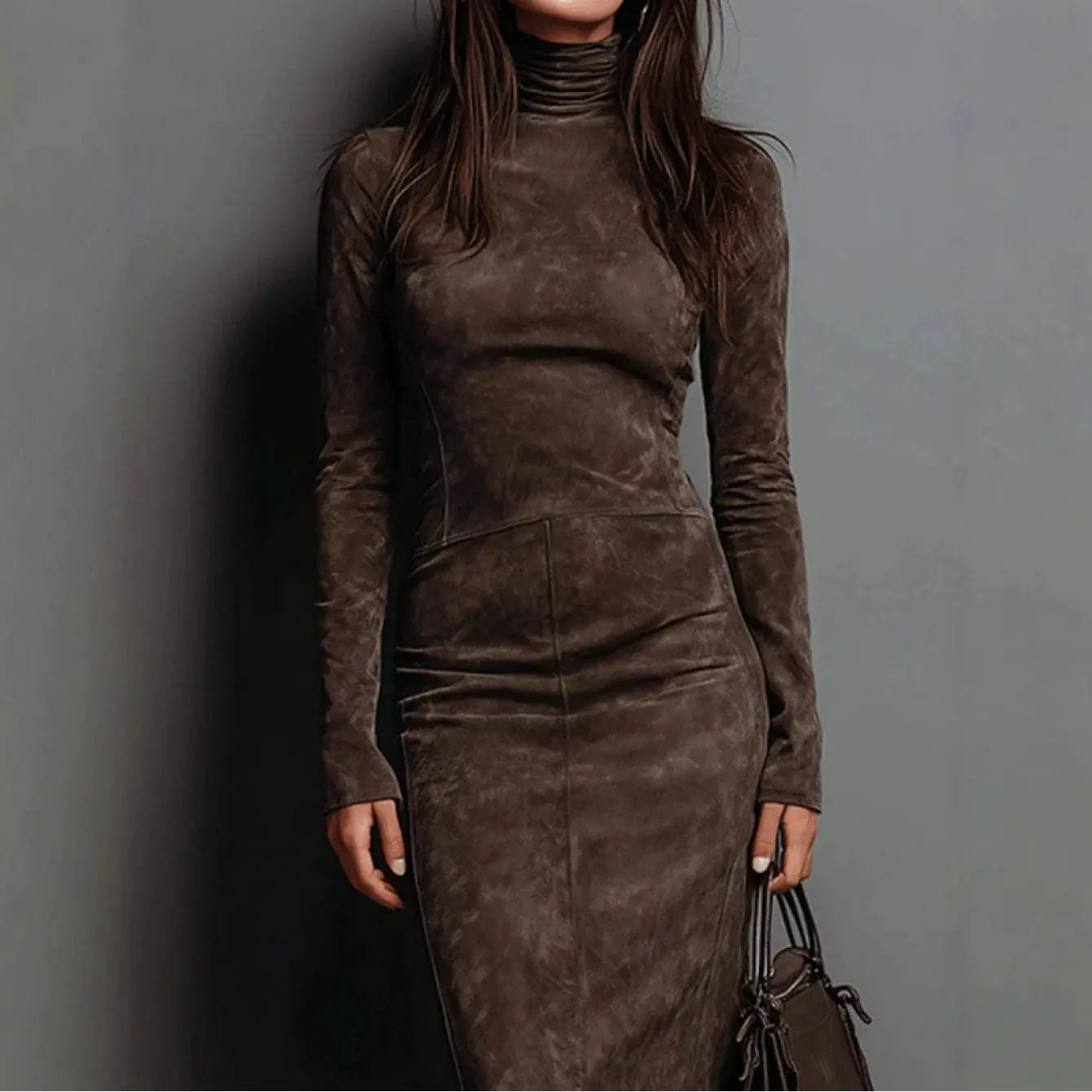 Winter Whisper Dress styled with accessories, showcasing its versatility for various occasions.