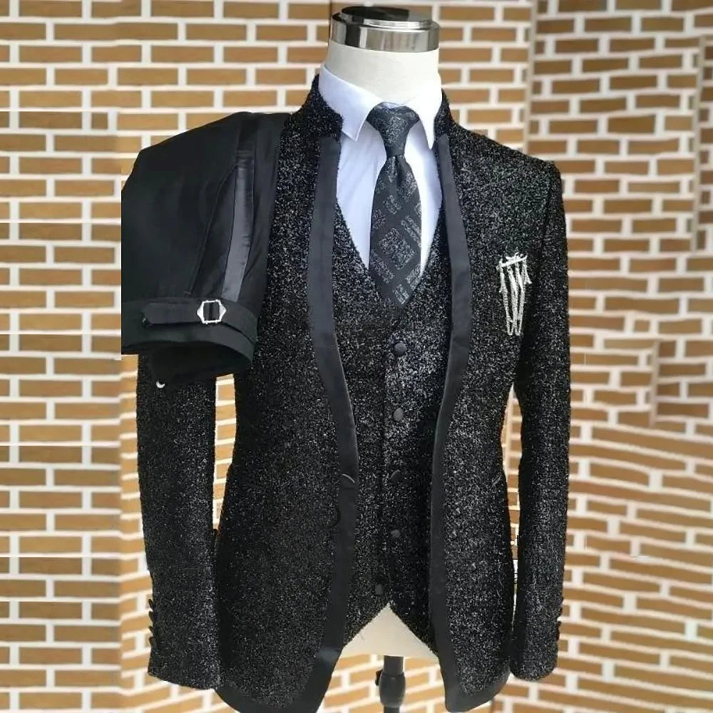 Full view of the tuxedo set highlighting its classic design.