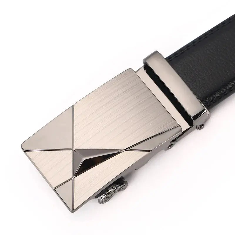 Versatile black and brown automatic belt for business and casual wear.