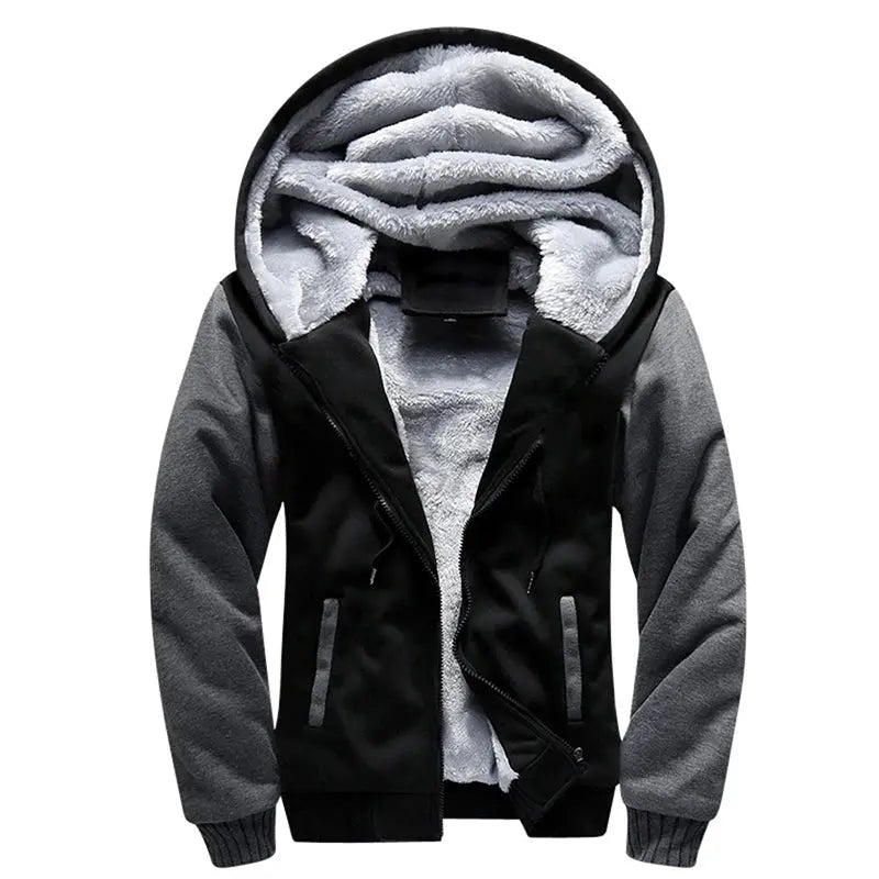 Men's camouflage winter jacket with fleece lining for warmth and style.