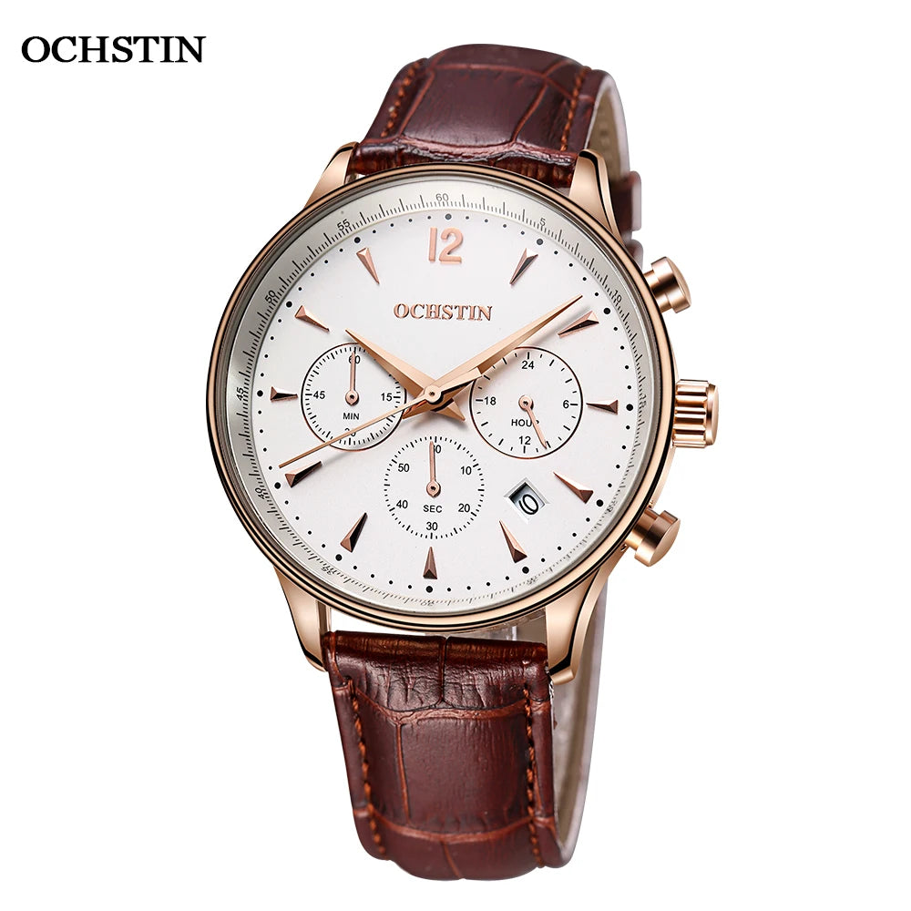 Elegant OCHSTIN watch on wrist, highlighting its sophisticated design.