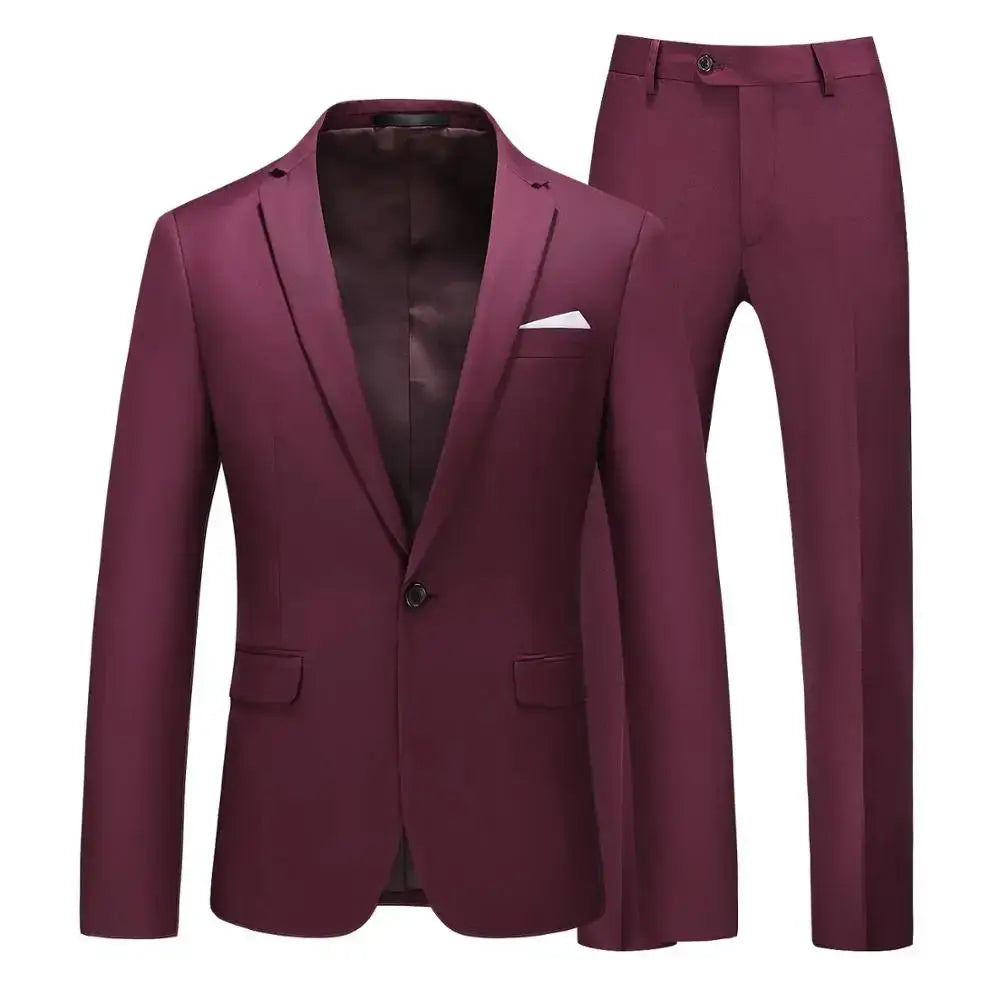 Tailored fit of the suit, emphasizing a sharp and sophisticated look.