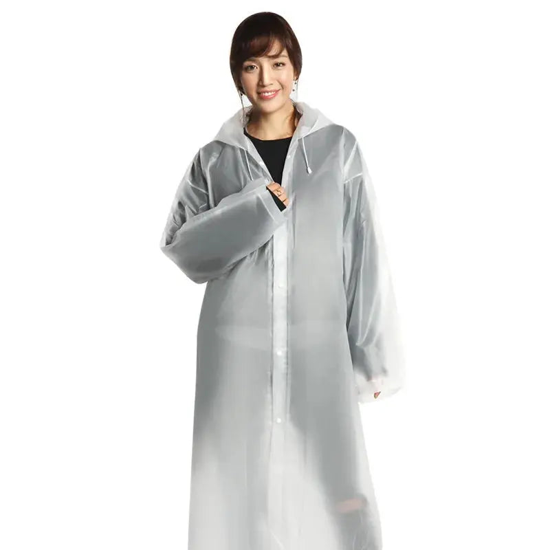 Weather-Defiant Poncho in vibrant blue, crafted from breathable EVA fabric for rain protection.