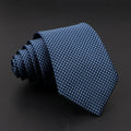 Business formal jacquard tie in classic stripe with modern narrow cut