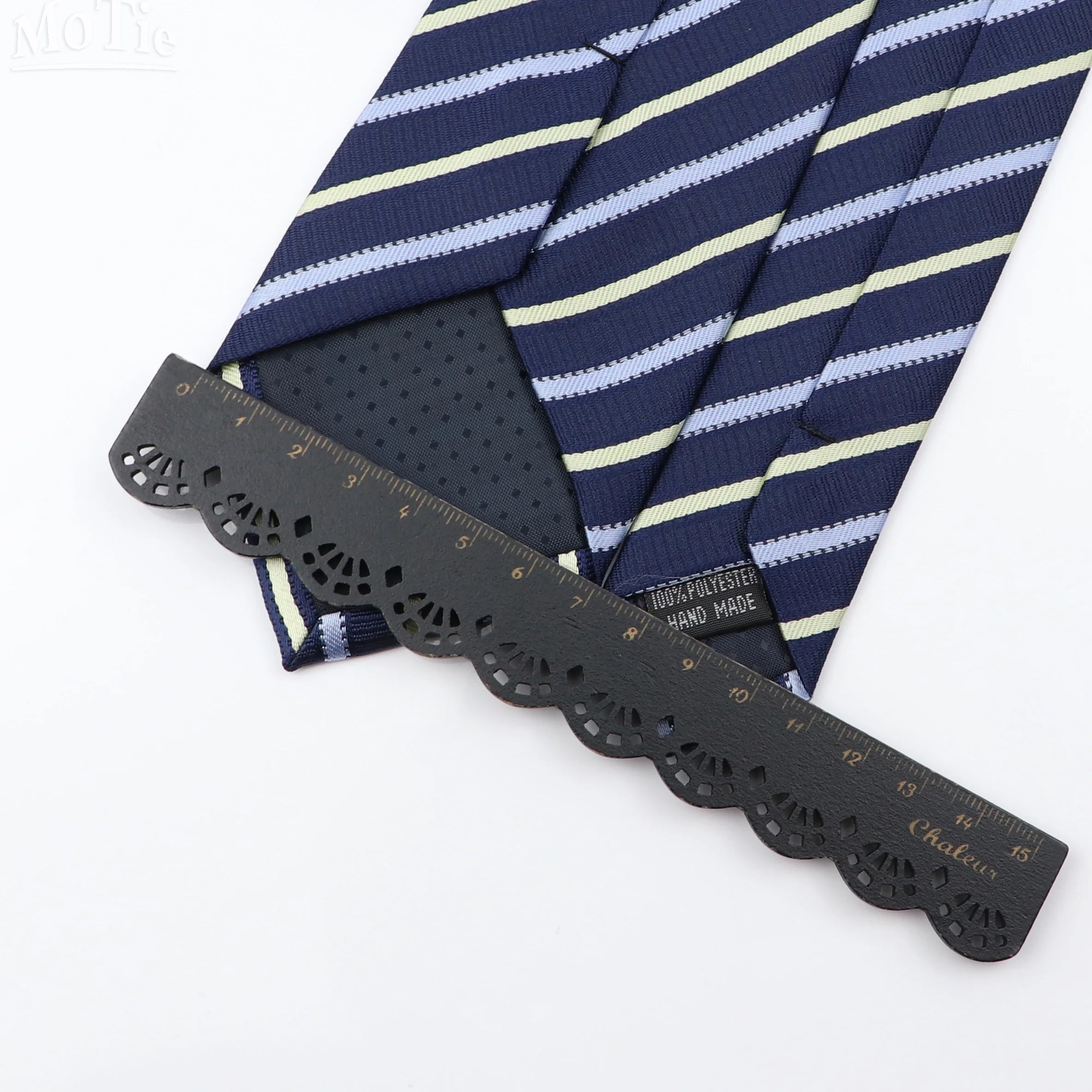 Elegant jacquard stripe tie featuring intricate woven pattern and slim profile