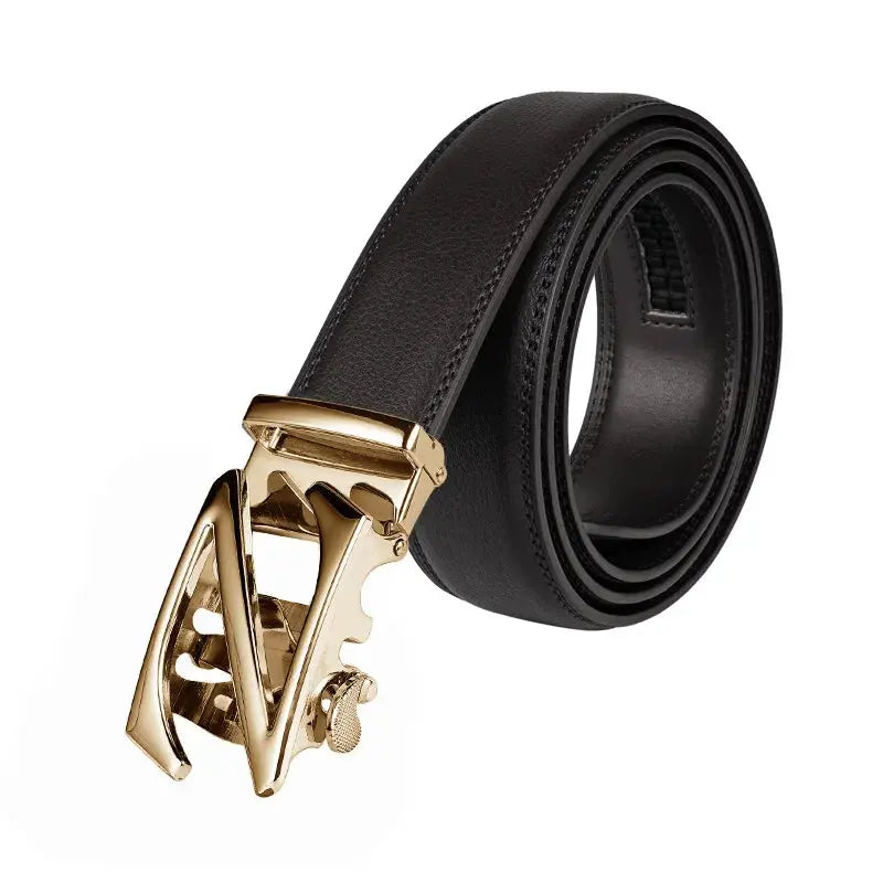 Stylish automatic leather belt for modern men's fashion.