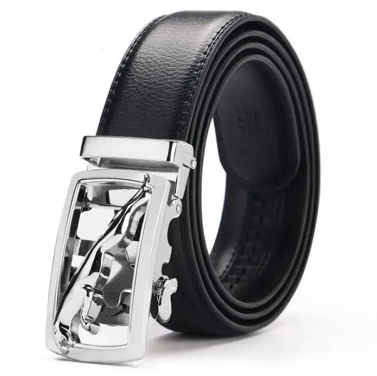 Sleek black belt designed for effortless elegance and style.