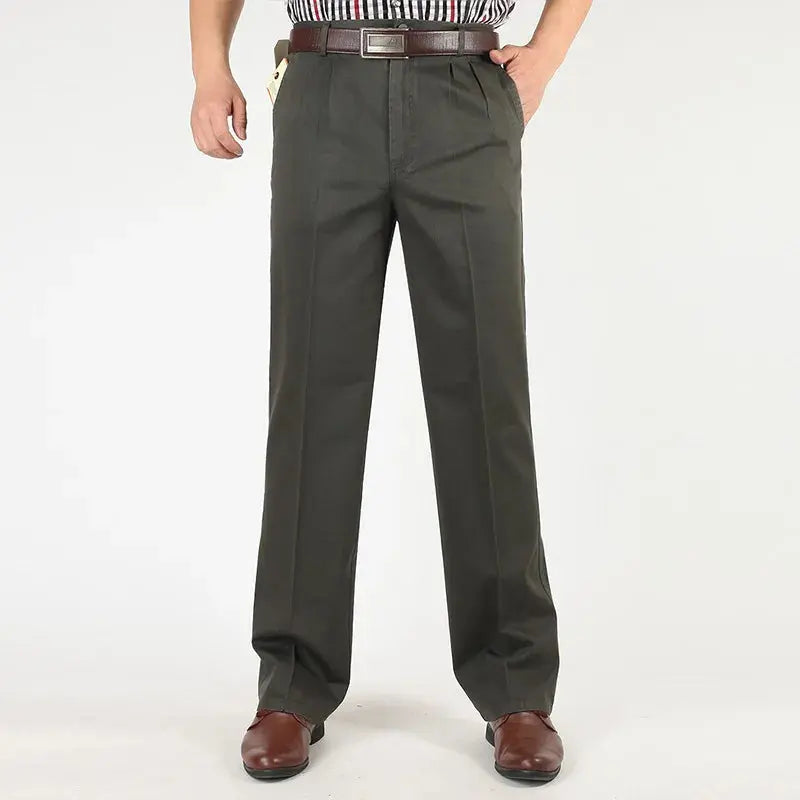Comfort-focused loose fit trousers in navy, perfect for business casual.