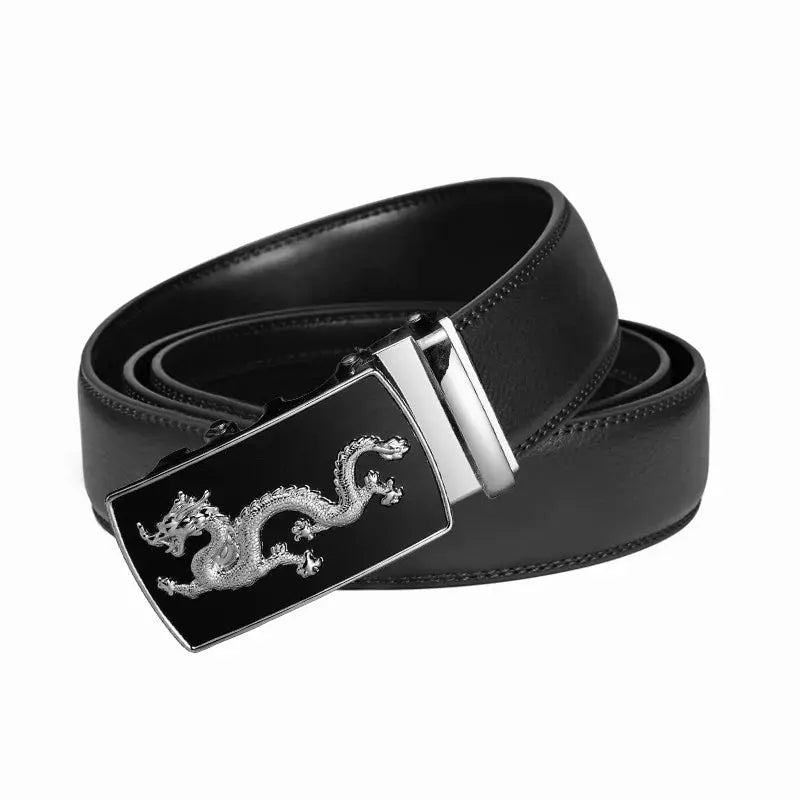 Sleek design of the automatic leather belt showcased.