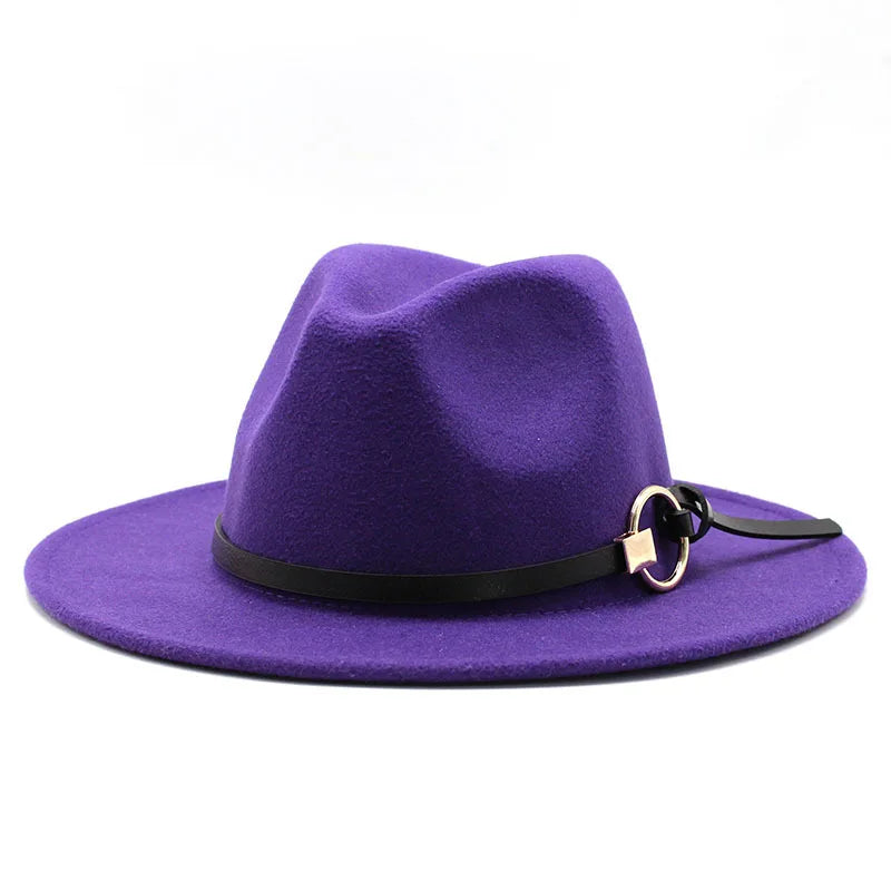 Mauve fedora with a sophisticated design, perfect for gala events.