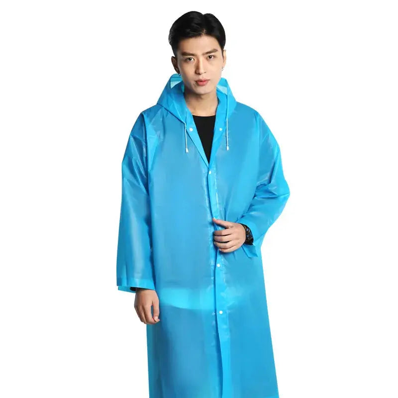 Lightweight Weather-Defiant Poncho in bright yellow, perfect for outdoor adventures in the rain.