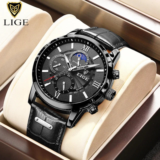 Elegant watch highlighting its comfortable leather strap.