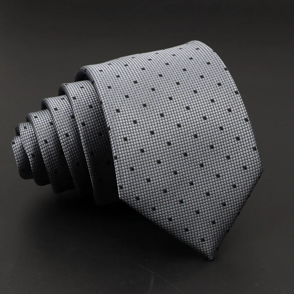 Textured stripe necktie in narrow 7cm width with jacquard weave detail