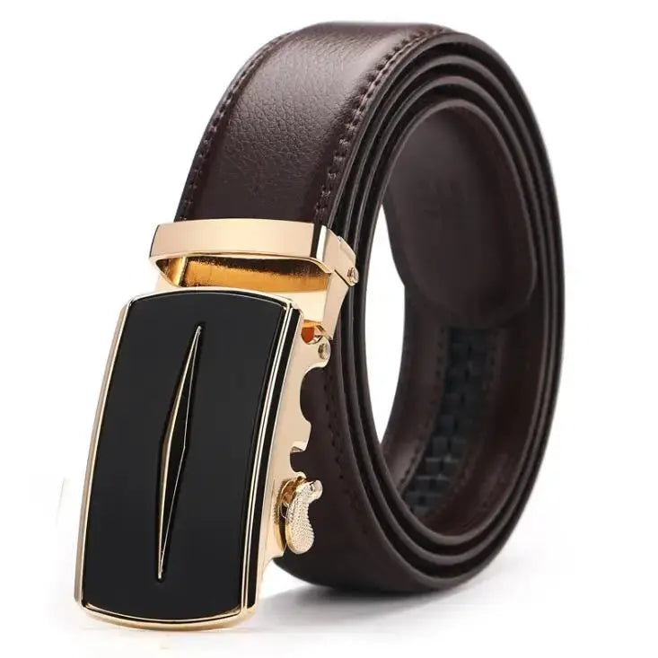 Sophisticated black belt crafted from high-quality PU leather.