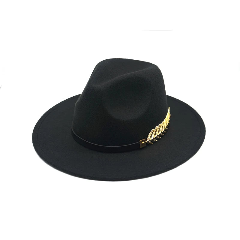 Structured fedora hat with belt band in premium wool felt material