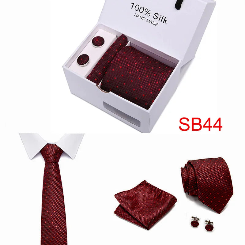 Luxury red silk tie with a unique plaid design.