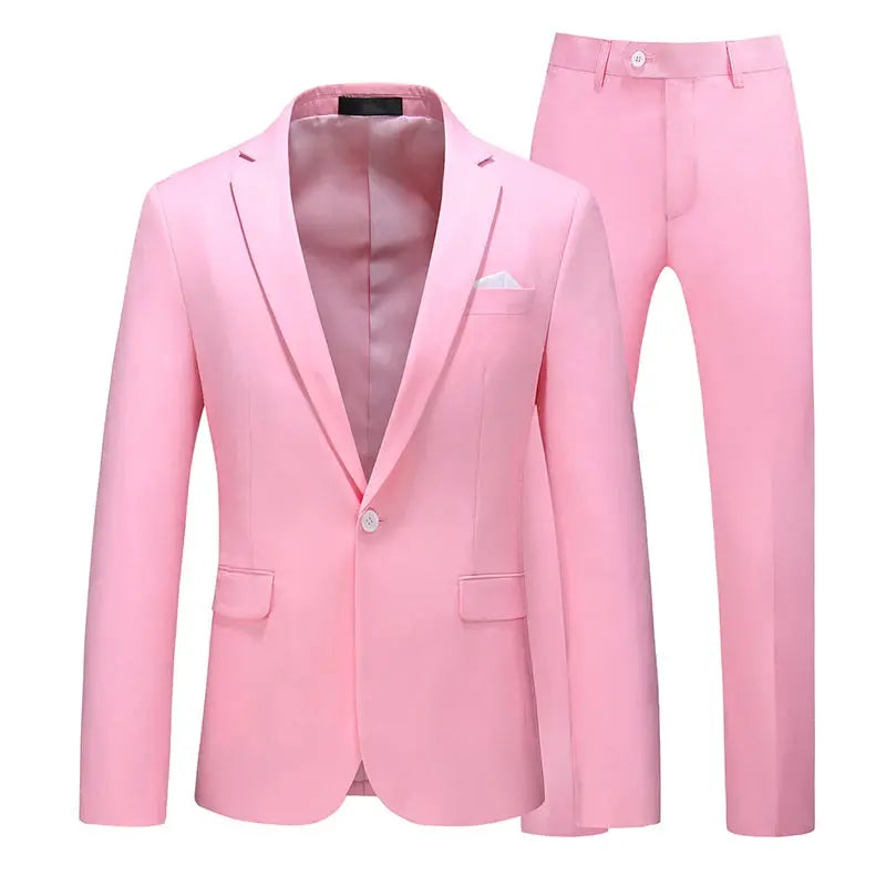 Tailored black suit set made from premium polyester and rayon for a sharp look.