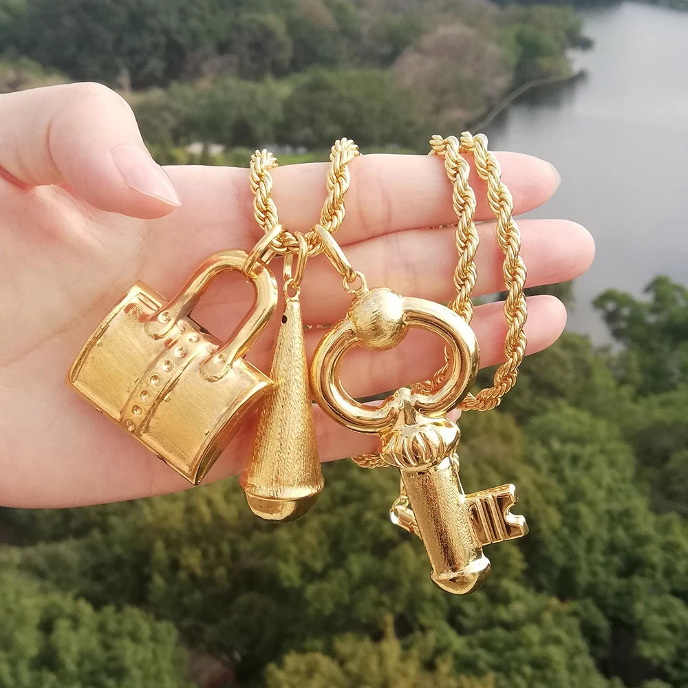 African Gold Color Bridal Costume Jewelry Set for Women