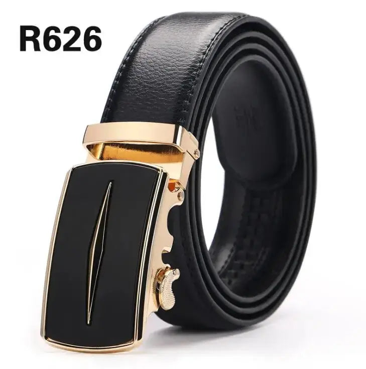 Stylish men's accessory: sleek black belt with metal buckle.