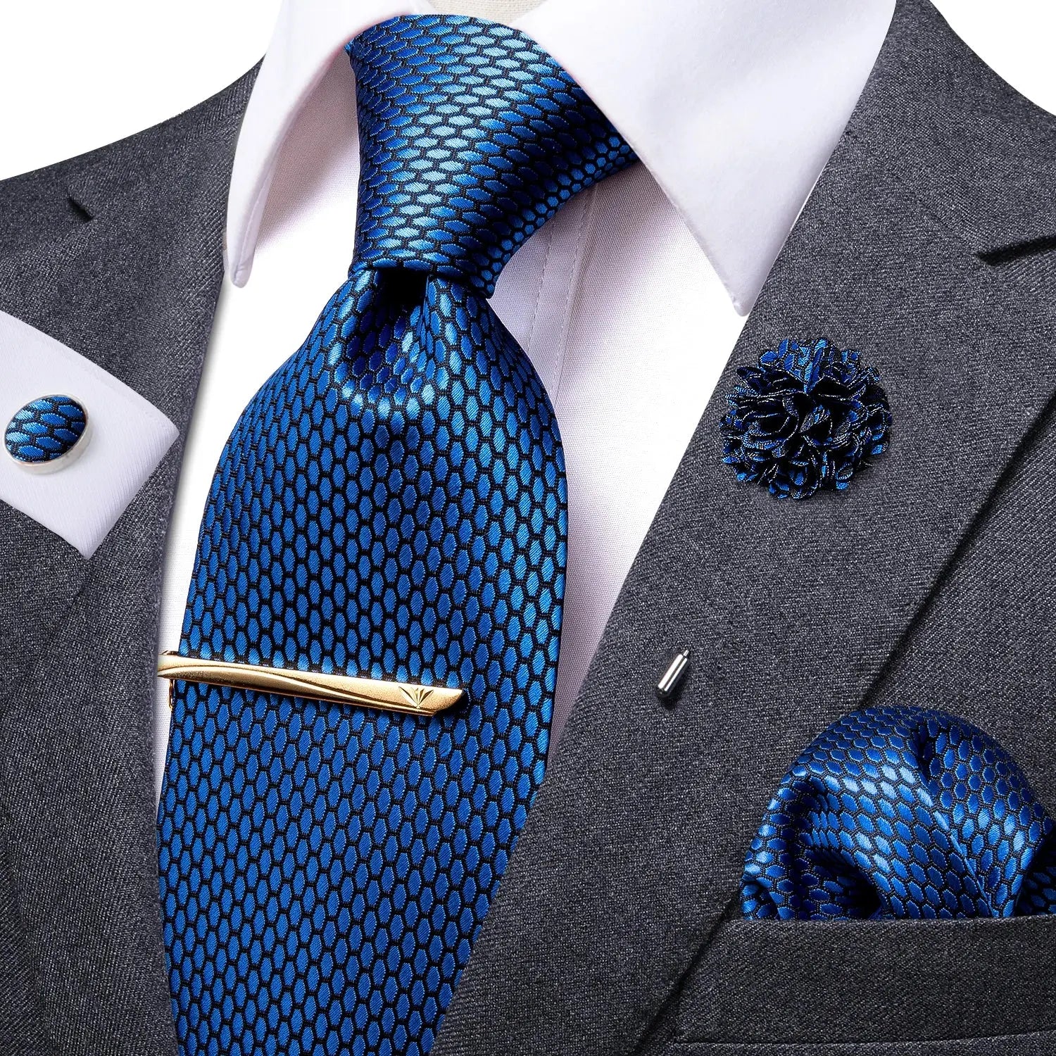 Silken paisley tie set ready for a business meeting.