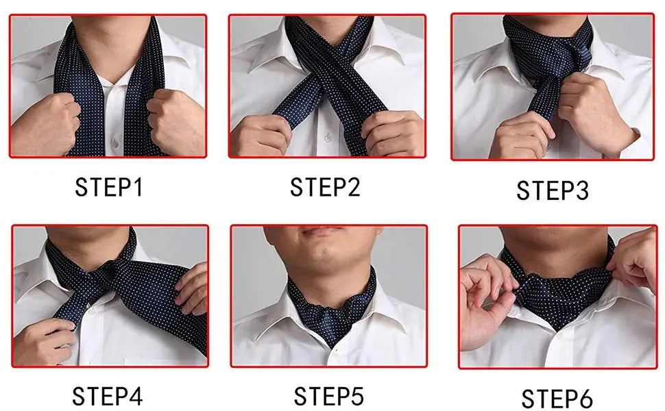Complete tie set featuring Golden Hour Ascot, cufflinks, and pocket square.