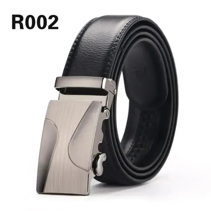 Durable dress belt with automatic buckle for a perfect fit.