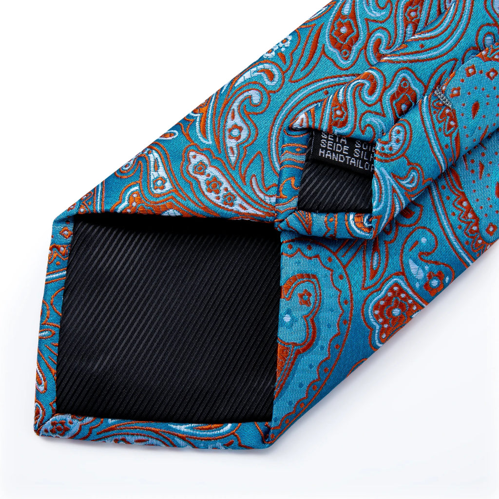 DiBanGu designer paisley tie set showing traditional tatting weave pattern detail