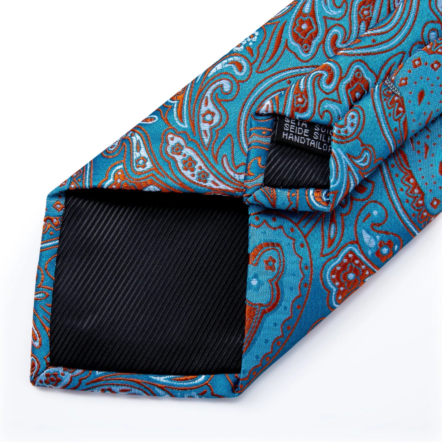 DiBanGu designer paisley tie set showing traditional tatting weave pattern detail