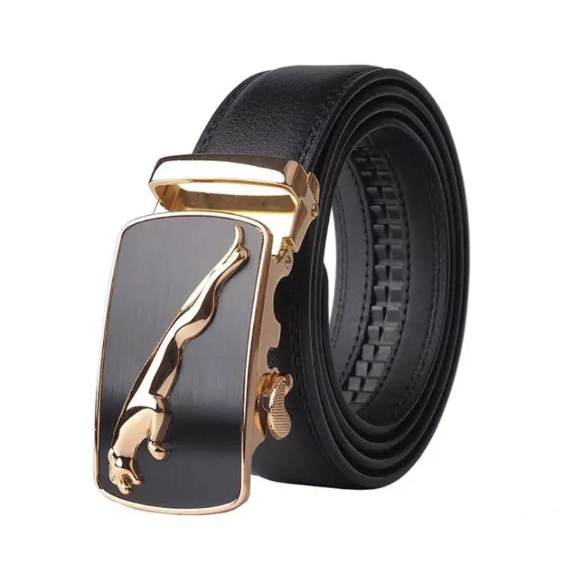 Men's sophisticated black belt with seamless design.