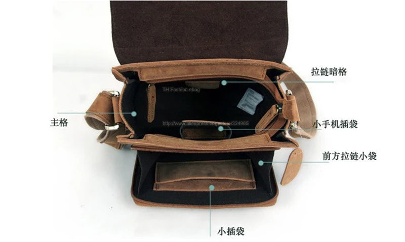 Vintage Genuine Leather Men's Messenger Bag