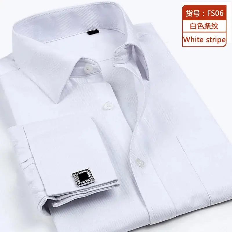 Timeless French-Cuff Shirt folded neatly, highlighting its timeless elegance and durability.