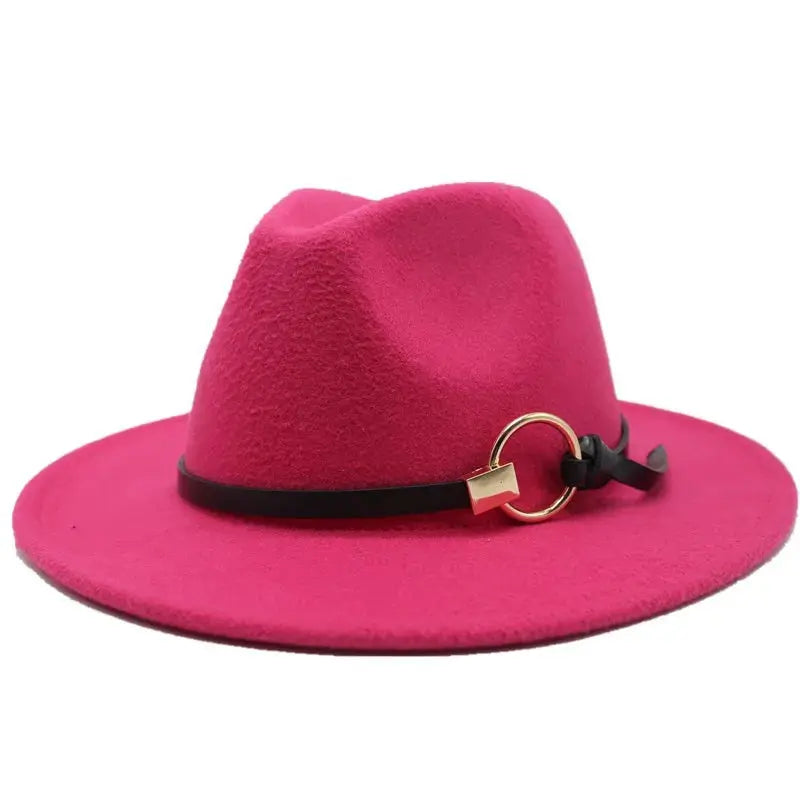 Unisex mauve fedora, a stylish accessory for both men and women.