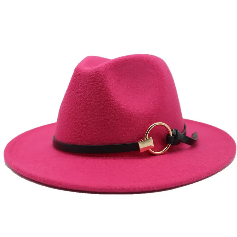Unisex mauve fedora, a stylish accessory for both men and women.