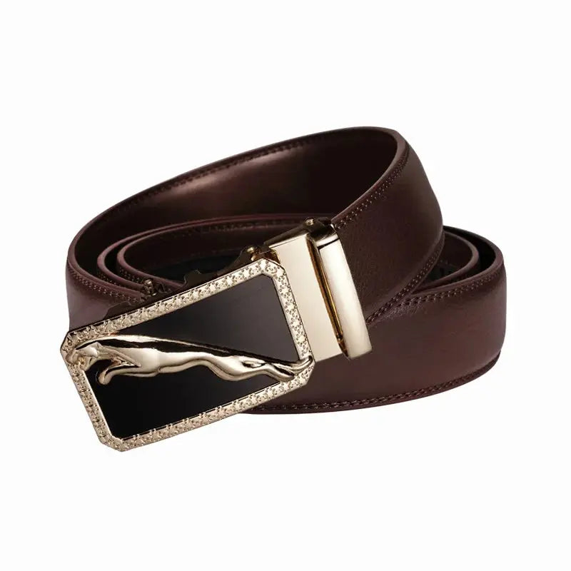 Sleek black automatic belt for dynamic lifestyles.