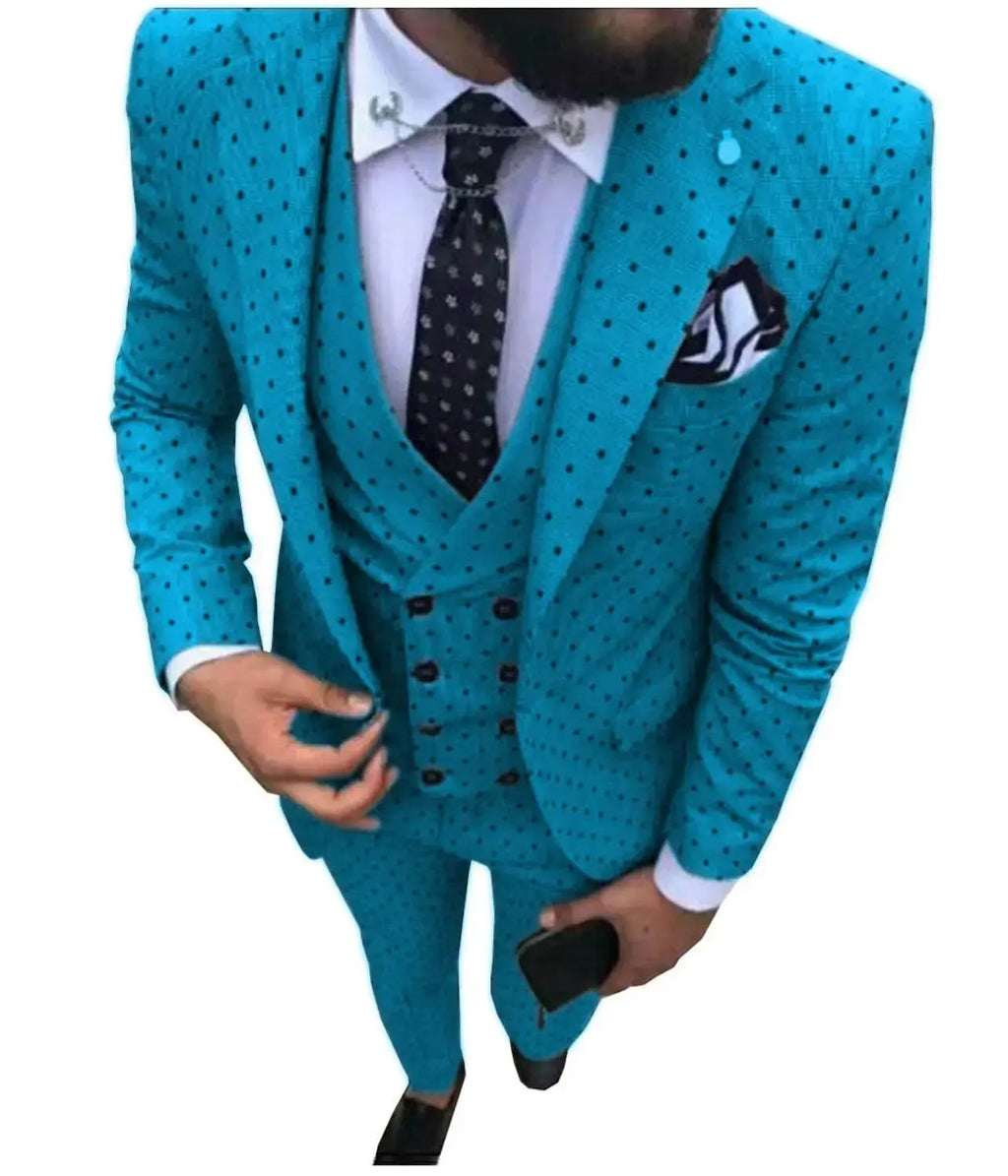 Three-piece suit styled with a bow tie for a classic wedding look.