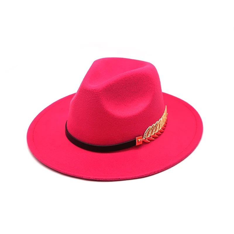 Wool felt fedora with structured brim and distinctive belt band accent