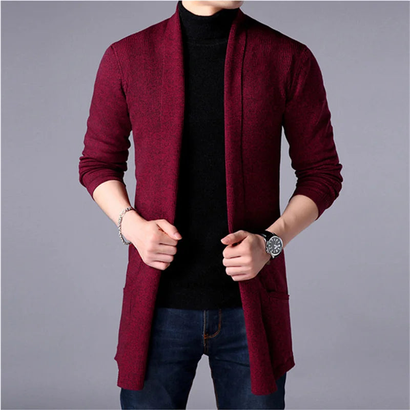 Autumn Whisper cardigan displayed on a hanger, featuring solid colors that complement any wardrobe palette.