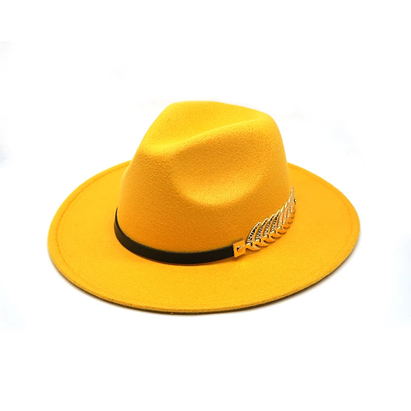 Structured wool felt fedora with vintage-inspired belt band accent