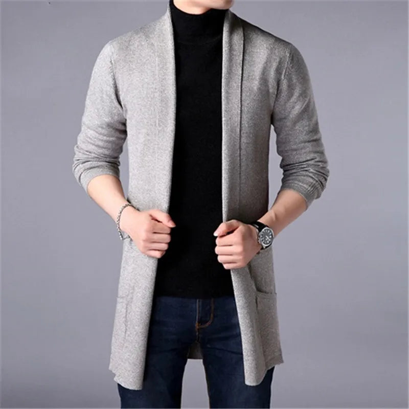 Autumn Whisper cardigan in muted gray, crafted from premium cotton for warmth and style.