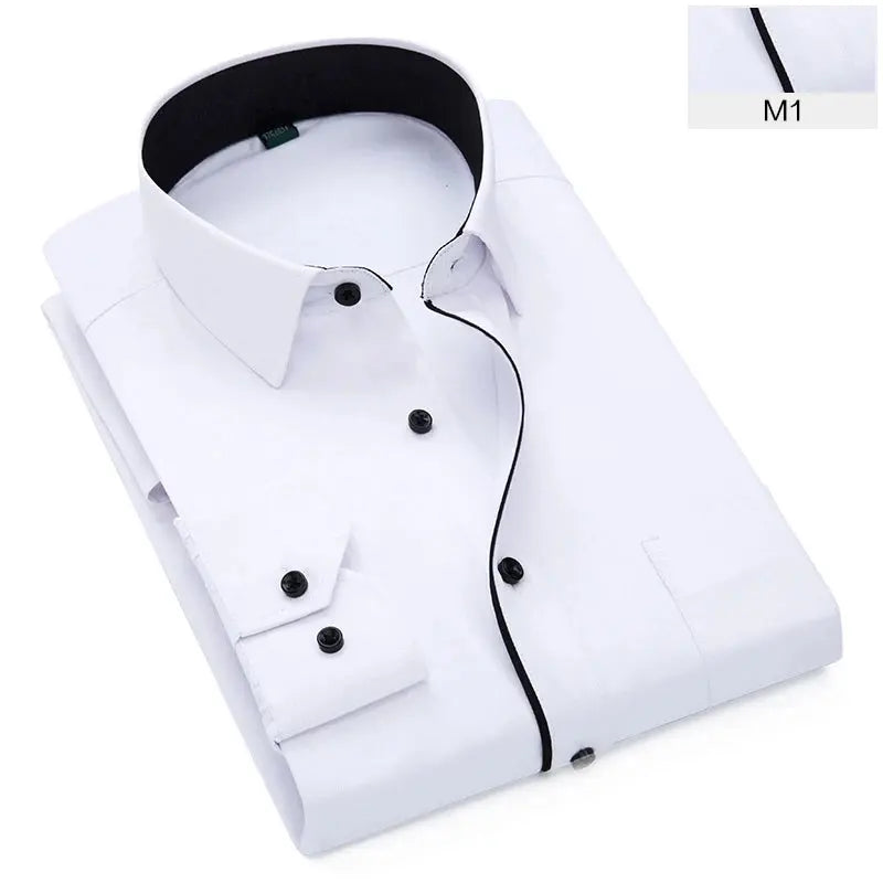 Men's tailored confidence shirt in light blue, perfect for business attire and professional clothing.
