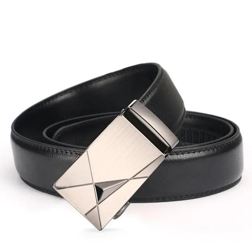 Close-up of high-grade faux leather on the automatic belt.