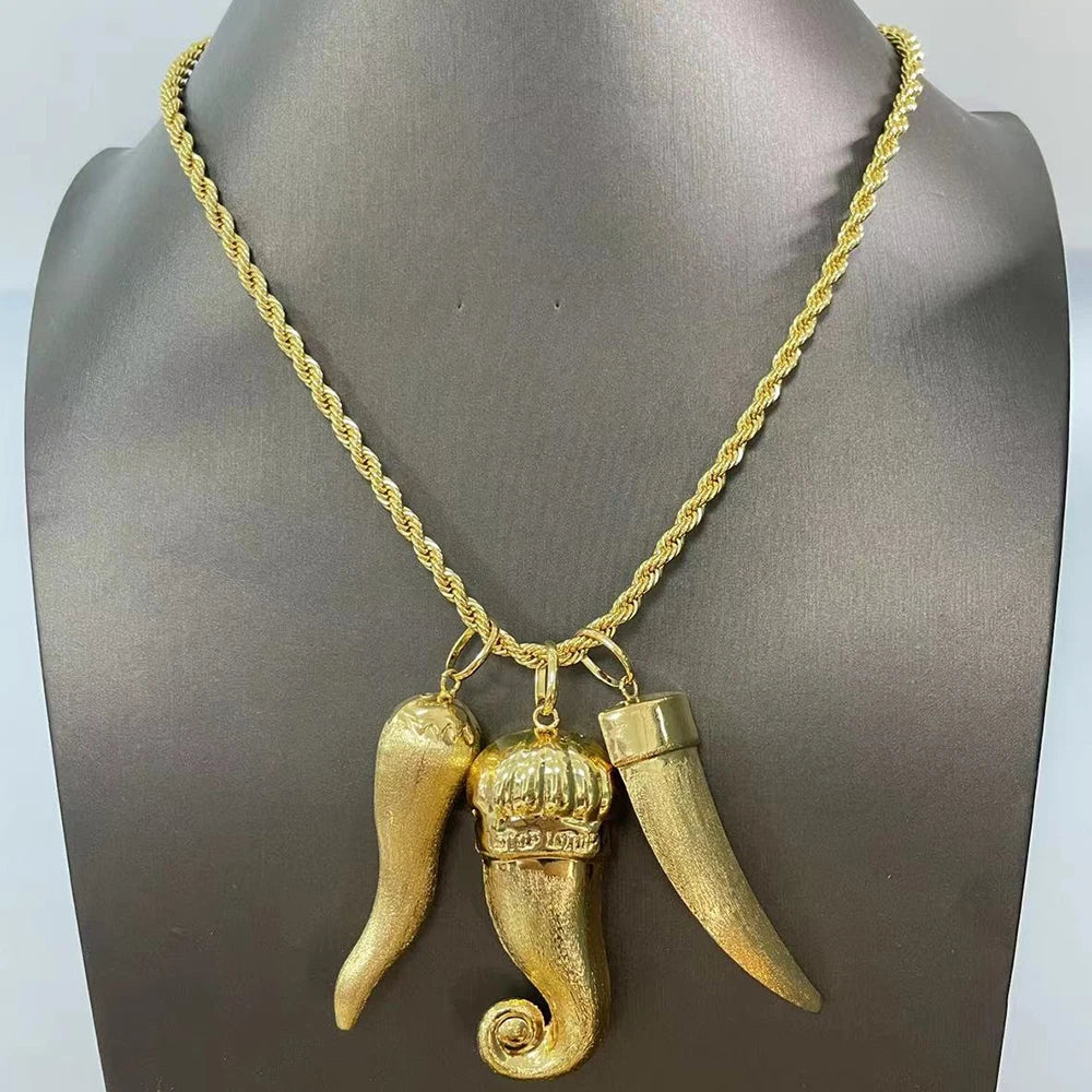 African Gold Color Bridal Costume Jewelry Set for Women