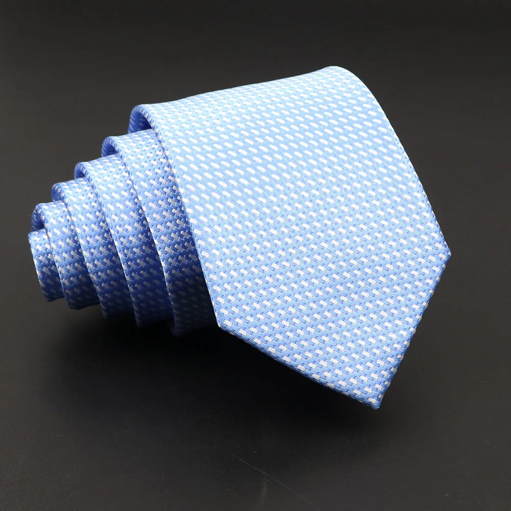 Contemporary jacquard stripe tie with textured finish and modern proportions