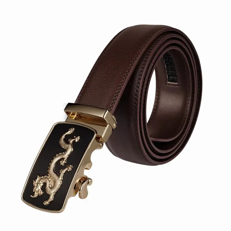 Premium craftsmanship of the sleek automatic leather belt.
